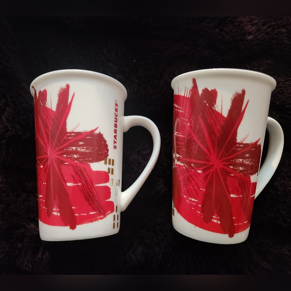 EUC Set of 2 tall Starbucks holiday mugs